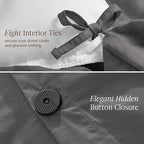 Bare Home 100% Organic Cotton Queen Duvet Cover Set - Crisp Percale Weave - Lightweight & Breathable - Cooling Duvet Cover Set (Queen, Grey)