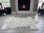 LAMBZY Bear Skin Rug Super Soft Fluffy Faux Fur for Bedroom Floor Sofa Living Room High-Density Plush Shaggy Carpet Sofa Cover Bedside Sheepskin Rug (3'x5', White)