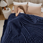Bedsure GentleSoft Navy Blue Fleece Blanket for Couch - Cozy Soft Blankets for Women, Cute Small Throws for Girls, Navy, 90x90 Inches