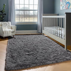 ONASAR Grey Area Rugs for Living Room, 5x8 Gray Fluffy Shag Bedroom Rug, Ultra Soft Plush Shaggy Large Indoor Floor Carpet for Nursery Kids Girls Boys Teen Home Office Decor Aesthetic
