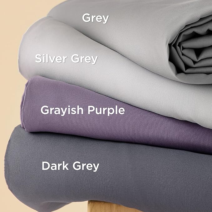 Bedsure Duvet Cover King Size - Soft Double Brushed Bedding Set for Kids & Adults, Zipper Closure, 3 Pieces, Includes 1 Duvet Cover (104"x90") & 2 Pillow Shams, NO Comforter, Grayish Purple