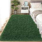 Fluffy Rugs for Bedroom Girls 4x6 Green Shaggy Rug for Living Room Modern Indoor Washable Plush Fuzzy Kids Carpet for Nursery Teen Room Dorm Office
