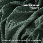 Elegant Comfort Premium 100% Cotton Waffle Blanket - Lightweight Breathable Waffle Weave Bed Blanket - Soft and Warm All Season Blanket for Couch, Sofa and Bed, Twin Size 68x88 Inches, Hunter Green