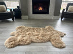 LAMBZY Bear Skin Rug Super Soft Fluffy Faux Fur for Bedroom Floor Sofa Living Room High-Density Plush Shaggy Carpet Sofa Cover Bedside Sheepskin Rug (6'x9', Beige)