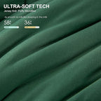 COTTEBED Softness Comforter Set King Size Bed, Jersey Knit Cotton T-Shirt Feel Ultra-Soft Comy Lightweight Bedding Quilt Blanket Pillowsham All Season, California/Cal King Emerald/Hunter/Forest Green