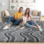Noahas Large Fluffy 6x9 Area Rugs for Living Room Bedroom,Fuzzy Grey Thick Shag Throw Rug,Big Soft Shaggy Bedside Non-Slip Plush Dorm Nursery Kids Carpet