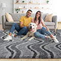 Noahas Large Fluffy 6x9 Area Rugs for Living Room Bedroom,Plush Grey Thick Shag Throw Rug,Big Soft Shaggy Bedside Non-Slip Dorm Nursery Kids Carpet