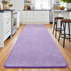 Keeko 2x6 Long Runner Rug, Purple Bedroom Bedside Runner Rug Living Room Carpet Area Throw Rugs for Hallway Soft Indoor Memory Foam Rugs for Teen Kids Classroom Nursery Dorm Laundry Room Decor