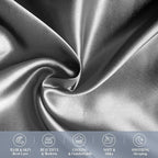 Elegant Comfort 2-Pack Cooling Viscose Satin Pillowcase Set with Hidden Zipper Closure, Silky Smooth for Best Hair and Skin Care-Beautiful Gift Box-2-Piece Satin Pillowcase Set, Standard/Queen, Gray