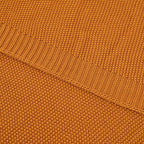 Longhui bedding Burnt Orange Cotton Cable Knit Throw Blanket for Couch Sofa Chair Bed Home Decorative, 2.5 Pounds 50 x 60 Inch Woven Throw Blankets with Bonus Laundering Bag