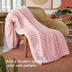 Bedsure GentleSoft Coral Pink Fleece Blanket for Couch - Super Soft Cozy Blankets for Women, Cute Small Blanket for Girls, 50x70 Inches