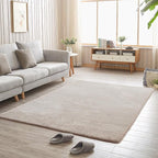Tititex Luxury Collection Area Rug 2'x3' Soft Fur Fluffy Bedside Rug, Furry Shag Shaggy Non Slip Floor Rugs Washable 1.18' High-Pile Plush Carpet for Nursery Bedroom Living Room Decor, Brown Grey