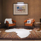 Lith Home African Decor for Home/Faux Rabbit Fur Area Rug Throw/Client Call It Impactful Gift - Soft Plush Luxurious Nursery, Living and Bedroom Floor, Chair Couch Sofa Bed Cover- 6x6 ft (White)