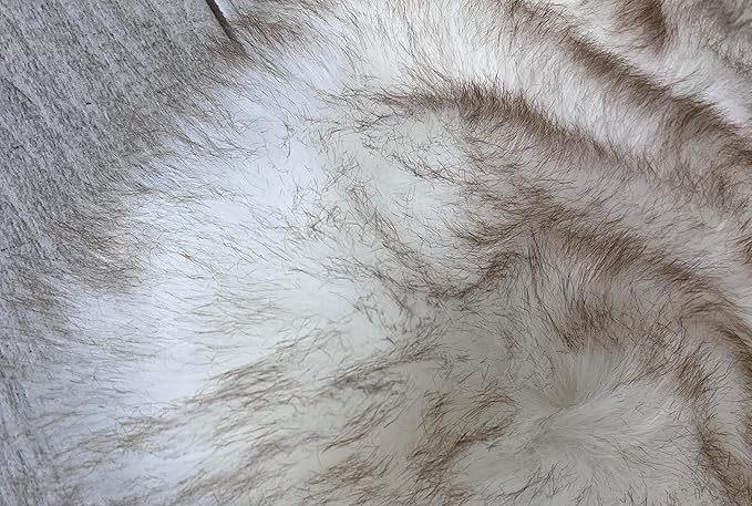 LAMBZY Bear Skin Rug Super Soft Fluffy Faux Fur for Bedroom Floor Sofa Living Room High-Density Plush Shaggy Carpet Sofa Cover Bedside Sheepskin Rug (2'x3', White/Brown)