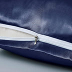 Navy Blue Satin Pillowcases with Zipper （20x30）,Queen Size Pillowcases Set of 2, Navy Blue Silk Pillowcase for Hair and Skin