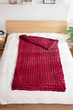 clootess Chunky Knit Blanket Chenille Throw - Warm Soft Cozy for Sofa Bed Boho Home Decor (Red 40x60 in)