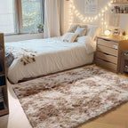 ONASAR Rugs for Living Room Bedroom, Tie-Dyed Beige 5x8 Fluffy Bedside Area Rug, Soft Plush Shaggy Indoor Floor Carpet for Nursery Kids Girls Boys Teen Dorm Home Office Decor Aesthetic