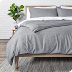 Bare Home Bedding Duvet Cover King Size - Premium 1800 Super Soft Collection - Lightweight, Cooling - Soft Breathable Bedding Duvet Cover (King, Heathered Charcoal)