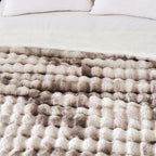 50x60 Inches Ultra-Soft Fuzzy Faux Fur Plush Throw Blanket - Thick, Warm Sherpa for Couch, Sofa, Bedroom, Camping - Decorative Blanket for Cozy Warmth, Bubble Brown Tie Dye