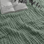 Comfy Cubs Muslin Blanket for Adults Twin 90" x 66" - 6 Layer Soft, Breathable & Lightweight Muslin Adult Blanket - Machine Washable & Designed in The US Bedding for All Seasons - Fern