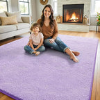 Keeko 4x6 Purple Area Rugs for Bedroom, Soft Modern Living Room Rug Indoor Non Slip Low Pile Washable Rug Memory Foam Carpets Throw Rugs for Kids Nursery Classroom Dorm Room Decor