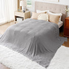Bedsure Gentlesoft 100% Cotton Big Blanket Oversized King for Bed - Large Breathable Thick Cooling Waffle Weave Blanket for Summer, Couch Cover, Grey, 120x94 inches