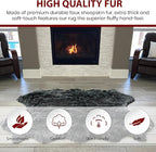 LAMBZY Bear Skin Rug Super Soft Fluffy Faux Fur for Bedroom Floor Sofa Living Room High-Density Plush Shaggy Carpet Sofa Cover Bedside Sheepskin Rug (3'x5', Black/White)