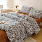 Luxlovery Leopard Comforter Set Full Animal Cheetah Printed Comforter Black White Bedding Set Fluffy Soft Blanket Quilts with 2 Pillowcases for Kids Teens Full Bed