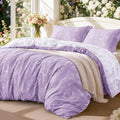 Love's cabin Lavender Comforter Set King - King Size Comforter Set, 3 Pieces Cute Floral Bedding Sets for All Seasons,1 Soft Reversible Botanical Flowers Comforter and 2 Pillow Shams