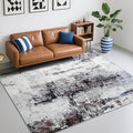 CRYPTOLITE Abstract Area Rug 5x8 Rugs, Machine Washable Rug Non-Slip Low Pile Rug for Living Room, Bedroom, Farmhouse, Dining Room, Brown