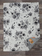 Dear Baby Gear - Soft Reversible Baby Blankets, Newborn Essentials, Baby Blanket for Boys & Girls, Toddler Blankets, Monochrome Gray Floral