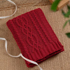 Battilo Christmas Dark Red Throw Blanket for Couch, Bed, Sofa, 51"x67", Woven Chenille Knit Throw Blankets, Gift Blanket, Cozy Warm Decorative Textured Throw Blanket for Living Room