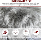 LAMBZY Bear Skin Rug Super Soft Fluffy Faux Fur for Bedroom Floor Sofa Living Room High-Density Plush Shaggy Carpet Sofa Cover Bedside Sheepskin Rug (4'x6', Grey)
