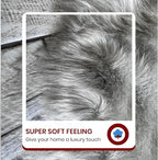 LAMBZY Bear Skin Rug Super Soft Fluffy Faux Fur for Bedroom Floor Sofa Living Room High-Density Plush Shaggy Carpet Sofa Cover Bedside Sheepskin Rug (4'x6', Grey)