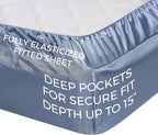 Pure Bedding Satin Sheets Twin [3-Piece, SkyBlue] Hotel Luxury Silky Bed Sheets - Extra Soft 1800 Microfiber Sheet Set, Wrinkle, Fade, Deep Pocket Fitted Sheet, Flat Sheet, Pillow Cases