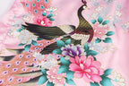 Women's Short Kimono Robes Bride and Bridesmaid Satin Floral Bathrobe Peacock Sleepwear Dressing Gown for Wedding Party