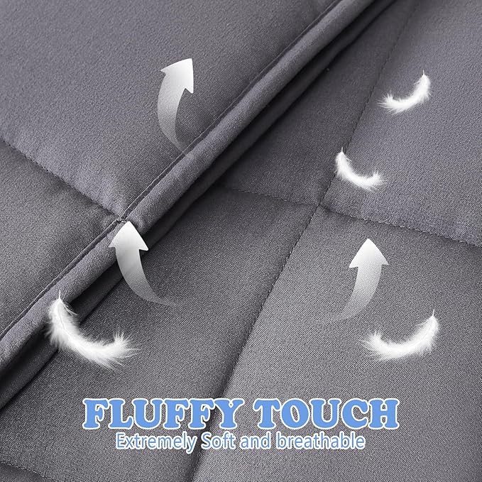 HOSUKKO Weighted Blanket - 10 lbs Grey Heavy Blanket - Breathable Blanket(41 * 60 inches, 10 lbs)