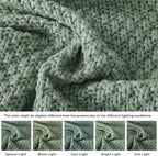 WDCOZY Chunky Cable Knit Throw Blanket Super Soft Warm Knitted Throw Blanket for Couch, Sofa, Chair, Bed Lightweight Breathable Cozy Comfortable Home Decorative Sage Green 60x80 Inches