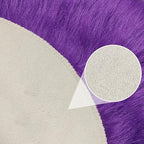 1.3ft Small Round Purple Rug,Thick Furry Fluffy Carpet for Teen,Sheepskin Fur Shaggy Circular Rug for Indoor Bedroom Room Living Room Nursery Decor Chair