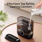 DREO 6L Top Fill Humidifiers for Bedroom, 60H Runtime, 28 dB Quiet Supersized Cool Mist Humidifiers for Large Room, Ultrasonic Humidifier for Home, Plant, Baby, Night Light, Indoor