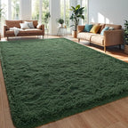 Deep Green Area Rugs 4x6 Feet Rug for Bedroom Living Room, Cute Indoor Shaggy Carpets, Plush Soft Rug for Kids Room, Fluffy Rugs for Girls Boys Nursery Room Home Decor