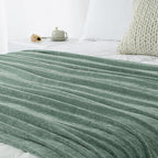 Chenille Throw Blanket for Couch 60"X 80" Twin, Soft Cozy Throws with Fringe Tassel for Bed Sofa Chair Cover, Lightweight Knitted Decorative Boho Blankets for Living Room, Sage Green