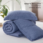 Bedsure King Size Comforter Set - Infinity Blue Soft Bedding for All Seasons, Cationic Dyed Bed Set, 3 Pieces, 1 King Size Comforter (104"x90") and 2 Pillow Shams (20"x36"+2")