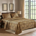 Satin Sheets Twin [3-Piece, Gold Leopard] Hotel Luxury Silky Bed Sheets - Extra Soft 1800 Microfiber Sheet Set, Wrinkle, Fade, Stain Resistant - Deep Pocket Fitted Sheet, Flat Sheet, Pillow Cases