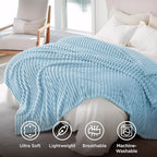 Bedsure GentleSoft Blue Full Blanket for Couch - Cozy Soft Blankets for Women, Cute Small Fleece Throws for Girls, Birthday Gifts for Women Decor Gifts, Light Blue, 84x90 Inches