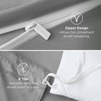 Bedsure Duvet Cover Oversized Queen Size - Soft Double Brushed Bedding Set for Kids & Adults, Zipper Closure, 3 Pieces, Includes 1 Duvet Cover (98"x98") & 2 Pillow Shams, NO Comforter, Grey