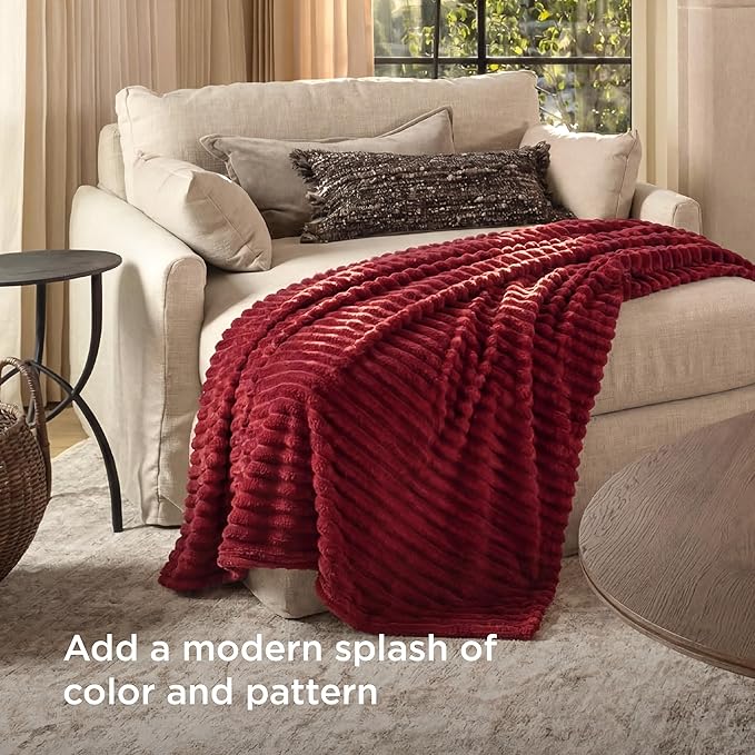 Bedsure GentleSoft Scarlet Sage Fleece Blanket for Couch - Cozy Soft Blankets for Women, Cute Small Throws for Girls, 50x70 Inches