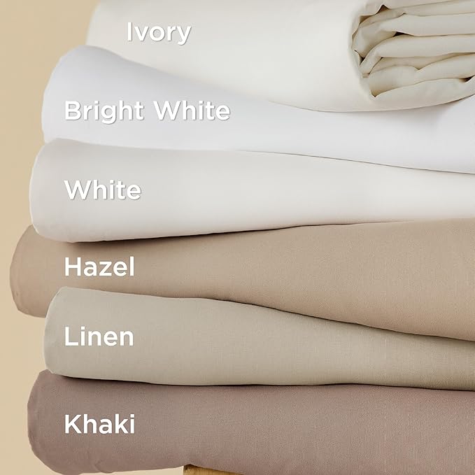 Bedsure Duvet Cover with Fitted Sheet King - Deep Pocket, Hotel Luxury Soft Double Brushed Bedding Set with Zipper Closure, 1 Duvet Cover, 1 Fitted Sheet, 2 Pillow Shams, NO Comforter, Cream White