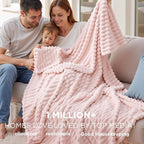 Bedsure GentleSoft Blankets Queen Size for Bed - Cozy Soft Blankets for Women, Cute Large Fleece Throws for Girls, Crystal Pink, 90x90 Inches