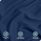 Bare Home Bedding Duvet Cover Queen Size - Premium 1800 Super Soft Duvet Covers Collection - Lightweight, Cooling Duvet Cover - Soft Breathable Bedding (Queen, Dark Blue)